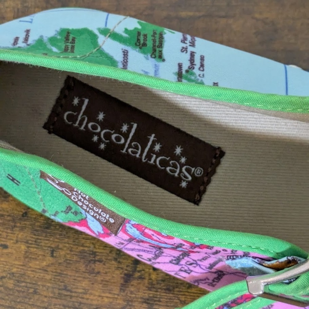 Chocolaticas Bon Voyage Womens Mary Jane Flat Size 5.5-6/36 Hot Chocolate Design - Picture 11 of 12